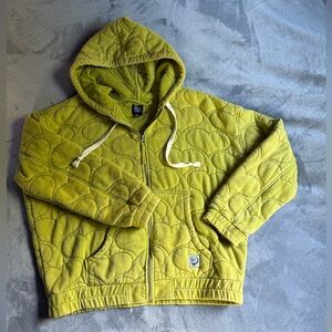 Urban Outfitters BDG Green Heart Quilted Jacket Zip Up Hoodie